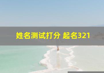 姓名测试打分 起名321